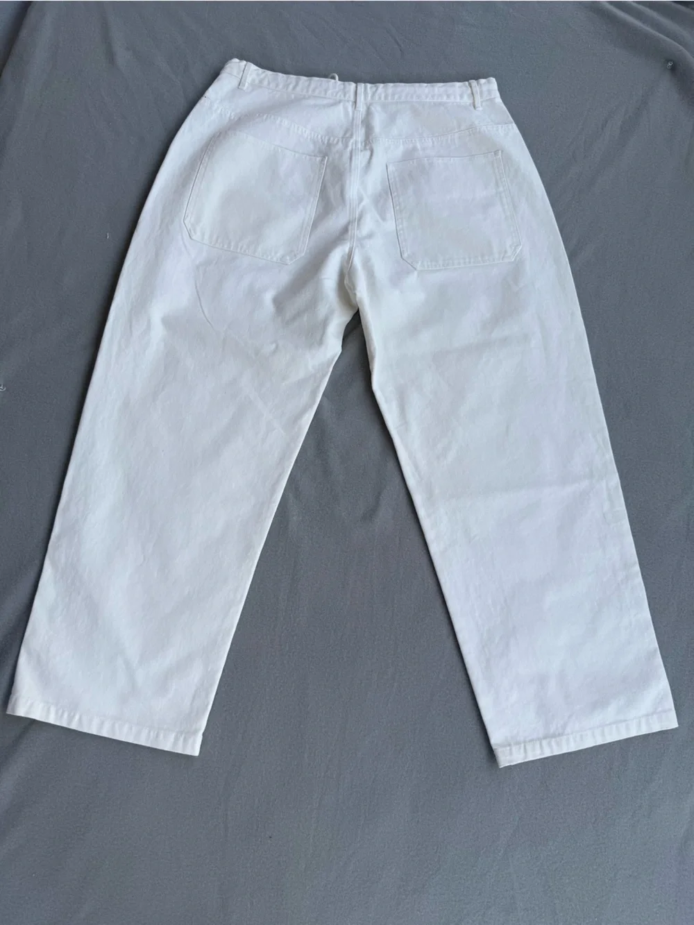 Chez Rien Wide Fatigue Pants In Bone Men Sz XL Loose Fit Draw Cord Waist Canvas